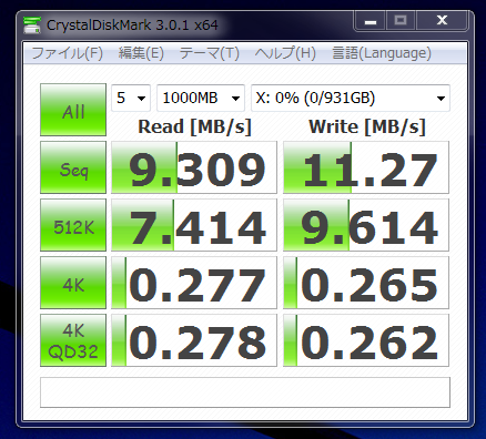 ルータ接続時の速度