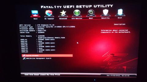 UEFI メイン画面