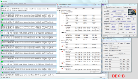 DBX-B i7-980X定格 prime95 30分負荷温度