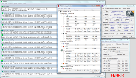 FENRIR i7-980X定格 prime95 30分負荷温度
