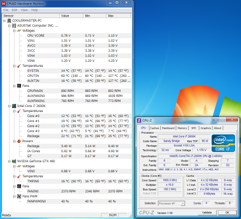 i7 2600K(定格) アイドル時CPU温度
