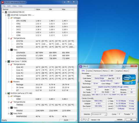 i7 2600K(5GHz) アイドル時CPU温度