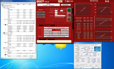 i7 2600K(5GHz) OCCT負荷中