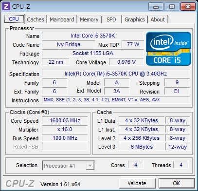 3570KのCPU-Zの結果