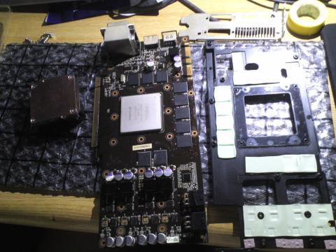 GPU水枕、基盤、ヒートシンク