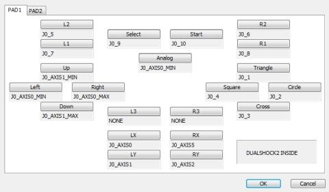 PCSX2のPAD設定画面