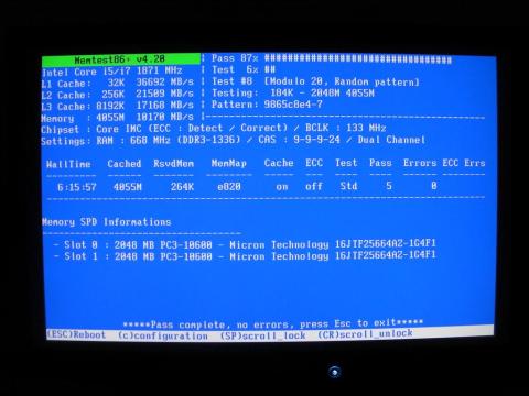 Memtestも勿論問題無し