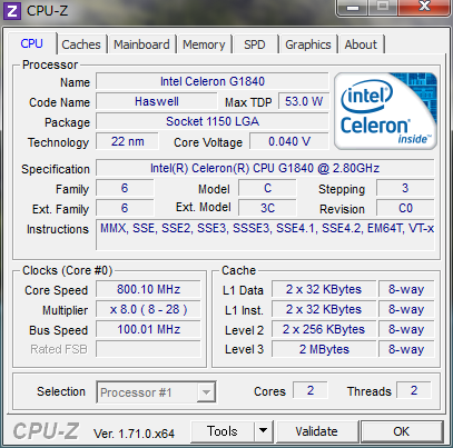 アイドル時は800MHzまでクロックが下がります。