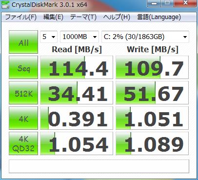 HDD ベンチマーク 1回目
