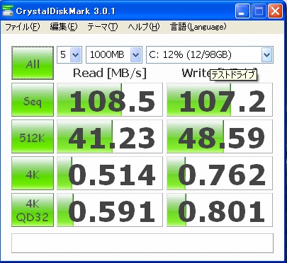 XP、IDEモードにて