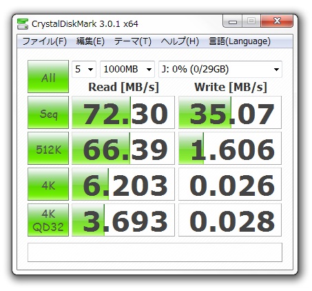 usb 3.0接続(未フォーマット)