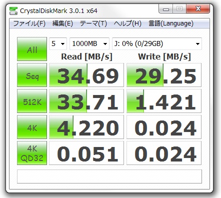 usb 2.0接続(exFAT)