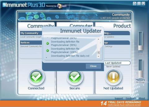 最初のUPDATEを実行中