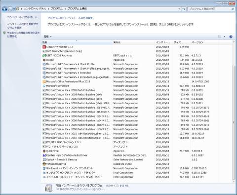 プログラム一覧