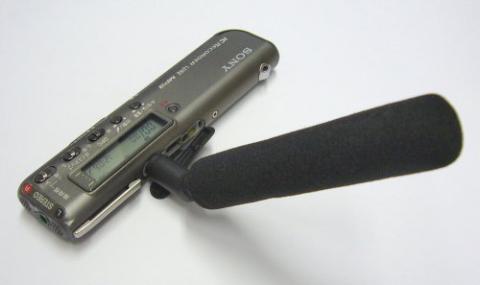 ICレコーダにマイクを装着してみました