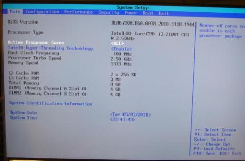 BIOSで各パーツを確認