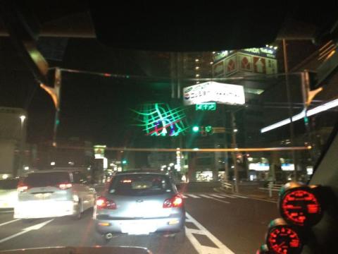 ヘッドアップディスプレイから見た地図